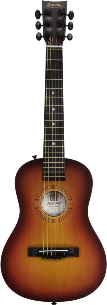 First Act Acoustic Sunburst Guitar, 30 Inch - Brass Acoustic Guitar Strings, Tuning Gear, String Post Covers, Steel-Reinforced Neck, Strap Buttons – Musical Instruments