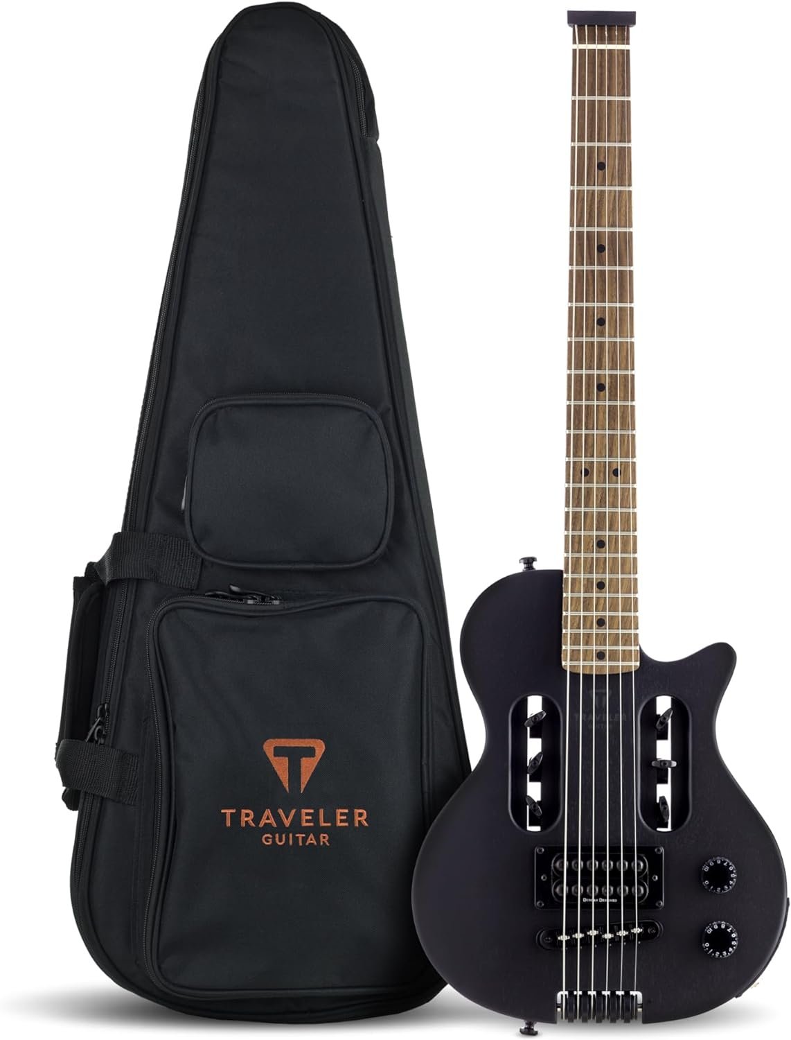 Traveler Guitar Electric Guitar 6 String EG-1 Custom (Gloss Black), Right, (EG1C BKG)
