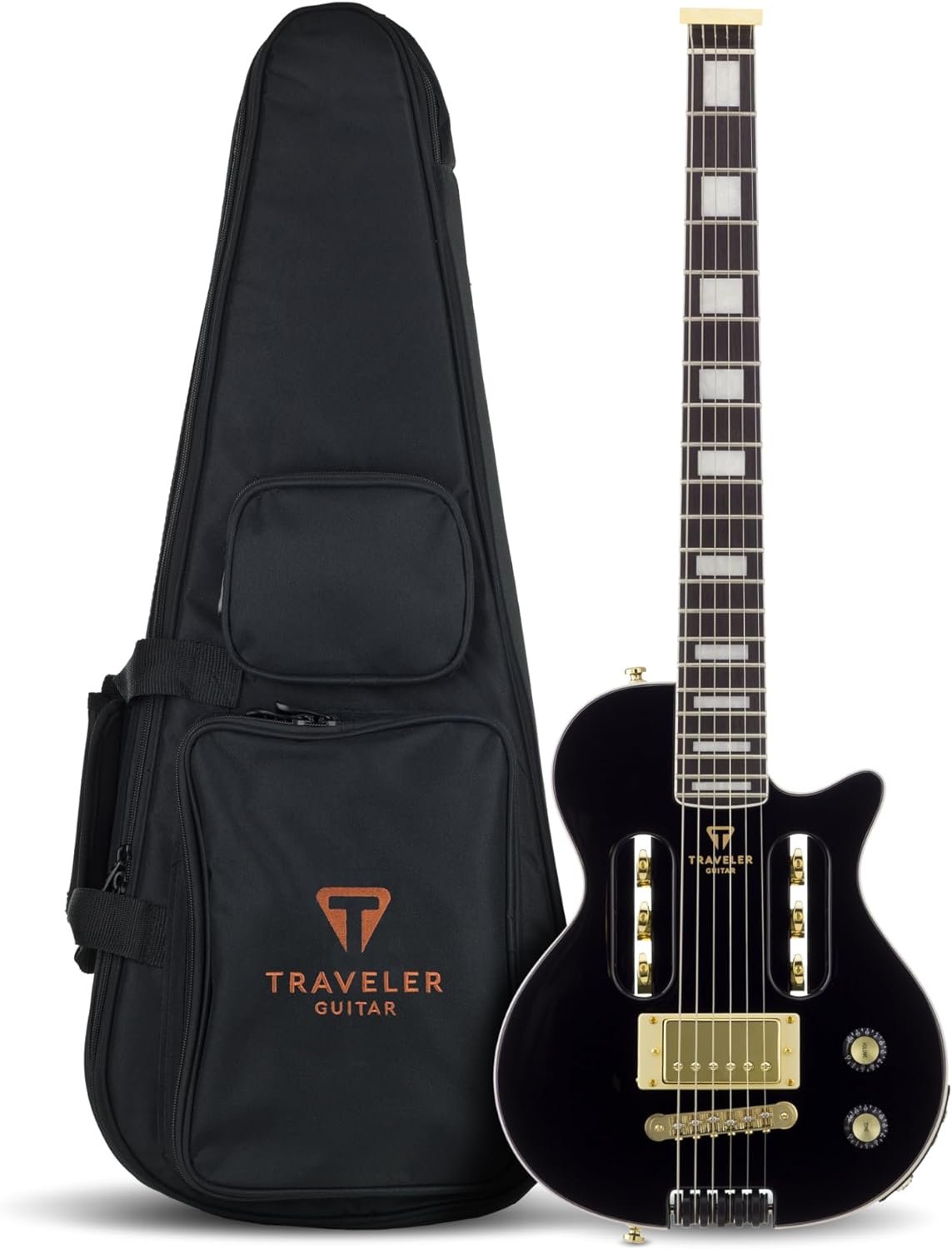 Traveler Guitar Electric Guitar 6 String EG-1 Custom (Gloss Black), Right, (EG1C BKG)