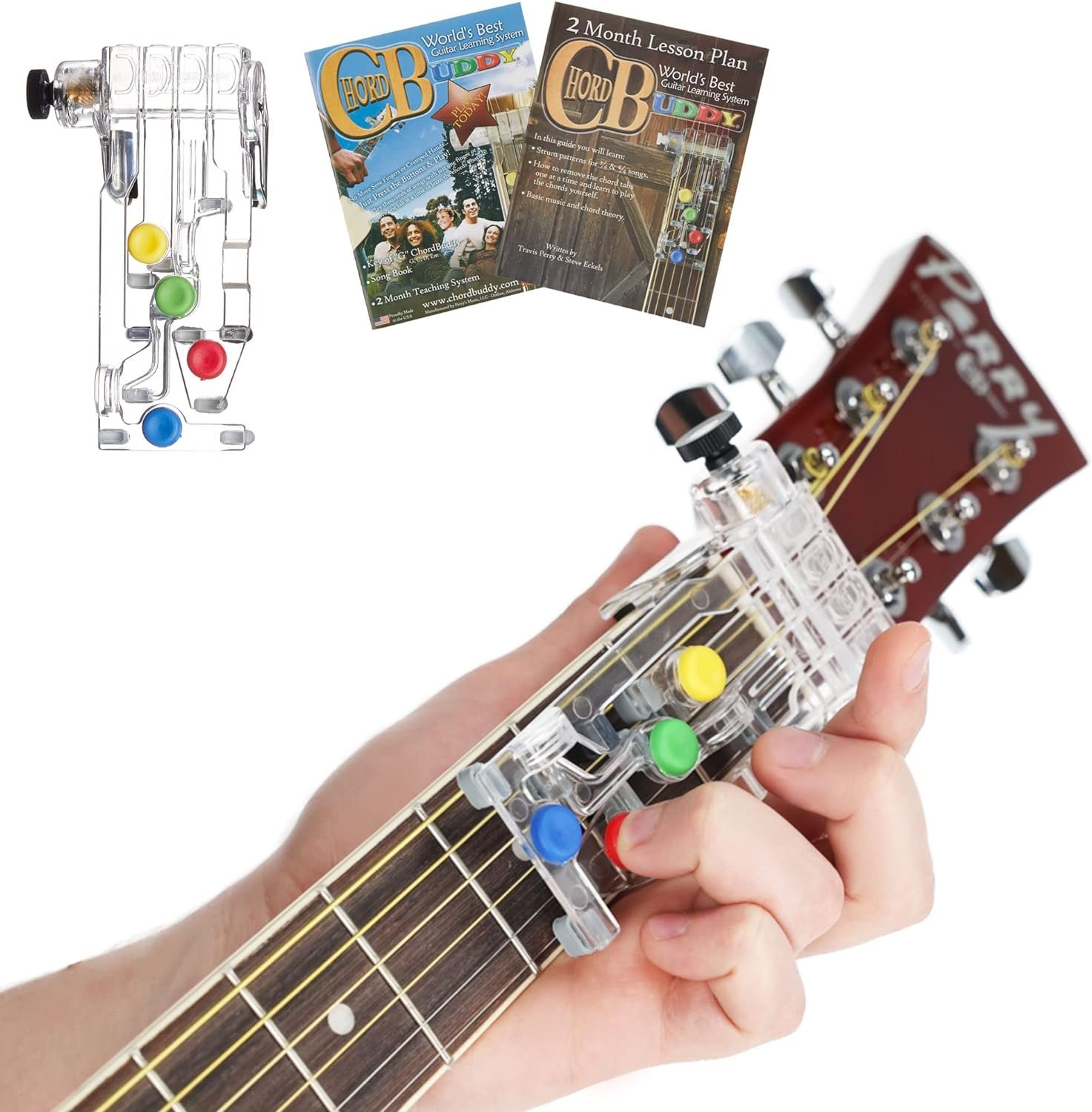 ChordBuddy “MADE IN THE USA” - Guitar Learning with Songbook, Lesson Plan, App, and Right Handed ChordBuddy